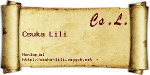 Csuka Lili névjegykártya
