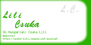 lili csuka business card
